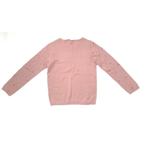 H&M Pink with Sparkle‎ Stars Pullover Crew Neck Knit Girl's Sweater Size 6-8Y - Picture 2 of 6